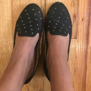 Black stuffed flats/loafers